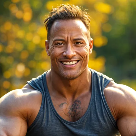 dwayne johnson with hair