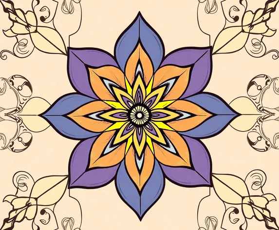 geometric flower drawing