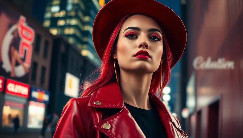 red and black outfit