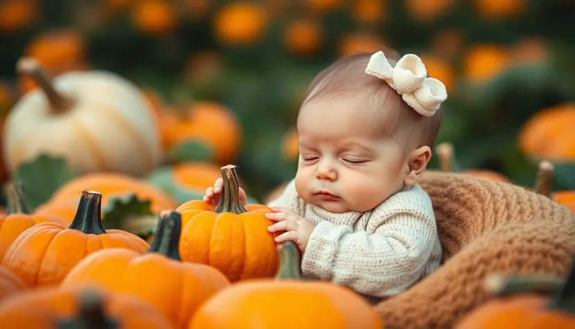 newborn pictures with pumpkins