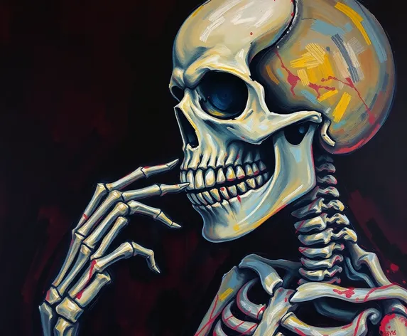 skeleton painting