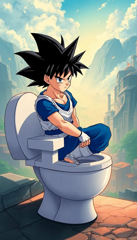 goku on the toilet