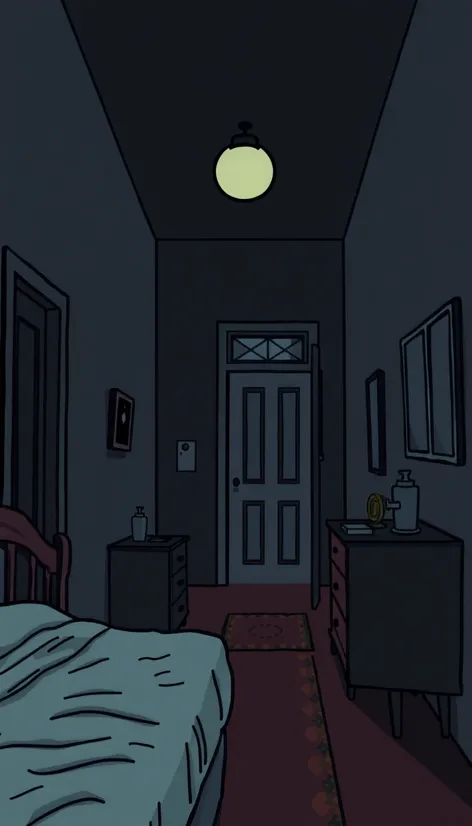 dark bedroom hallway cartoon