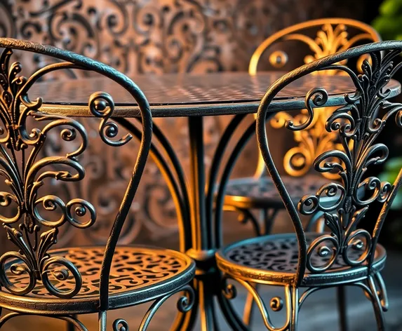 wrought iron table and