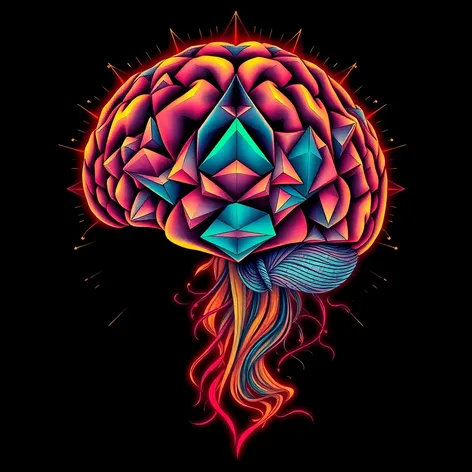 geometric brain tattoo