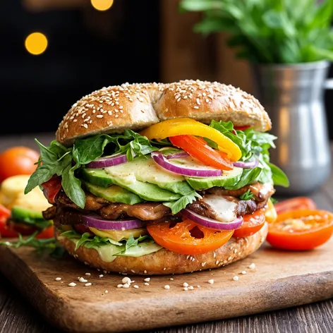 veggie bagel sandwich