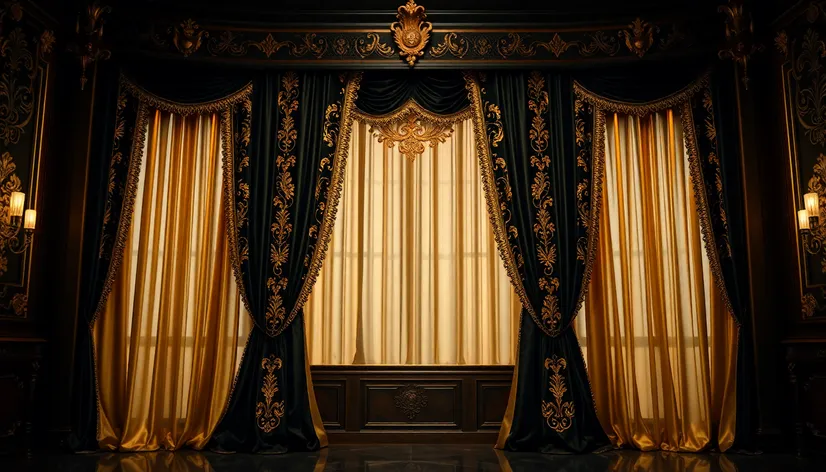 black and gold curtains