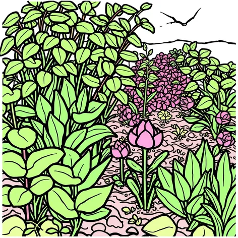 plants coloring page farming