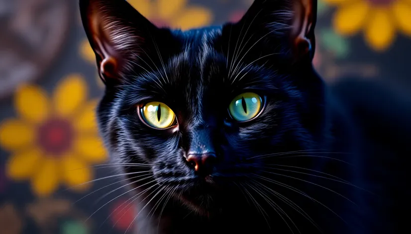 green eyed black cat