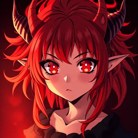 anime red demon girl