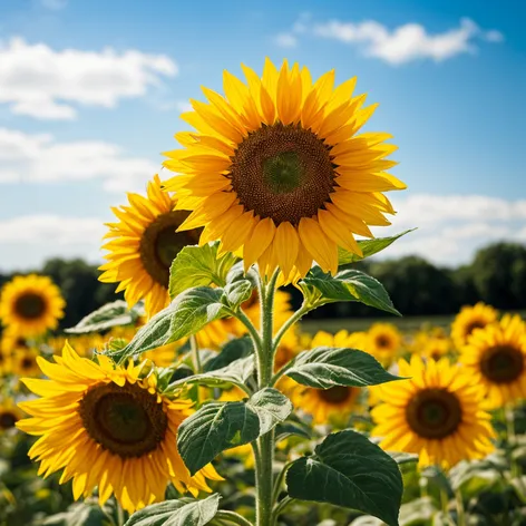 Sunflowers with one sunflower