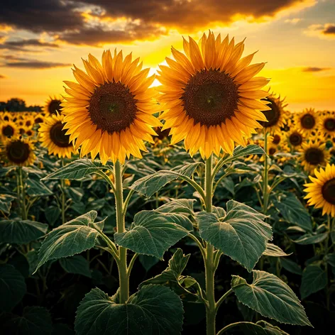 Sunflowers with one sunflower