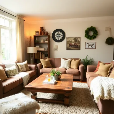 brown couch living room