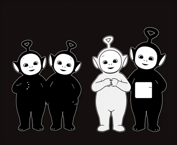 teletubbies black and white