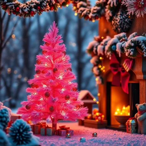 little pink christmas tree