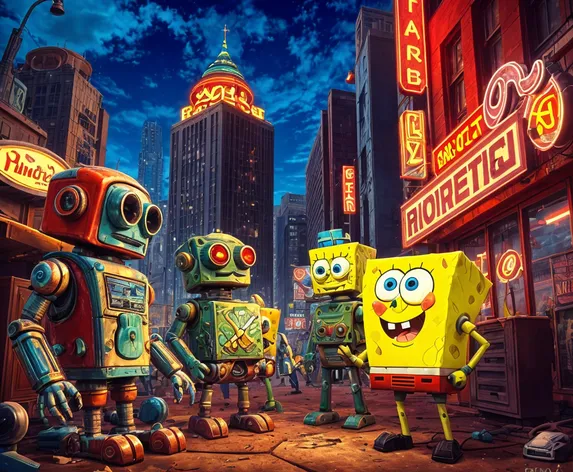 abandoned robots art spongebob