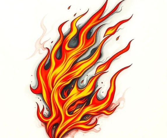 flames tattoo drawing