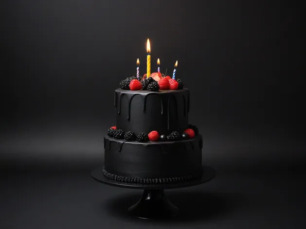 black birthday cake