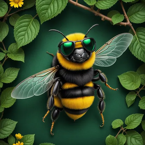 a cool bumblebee wearing