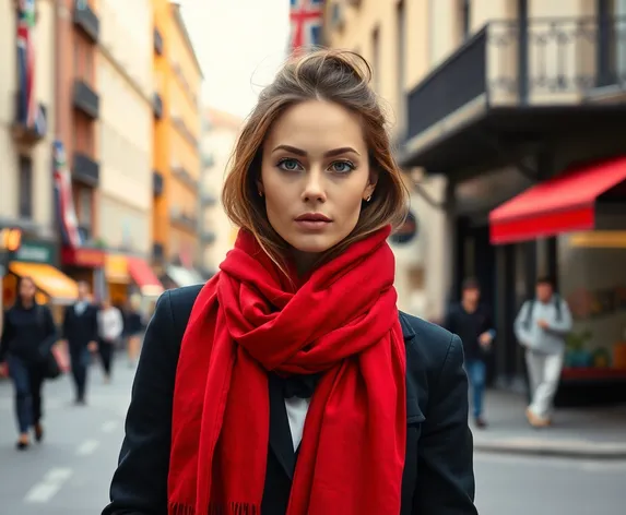 red long scarf