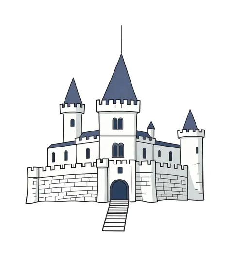 castle drawing easy