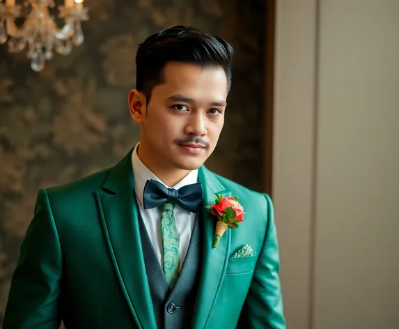 green wedding suit