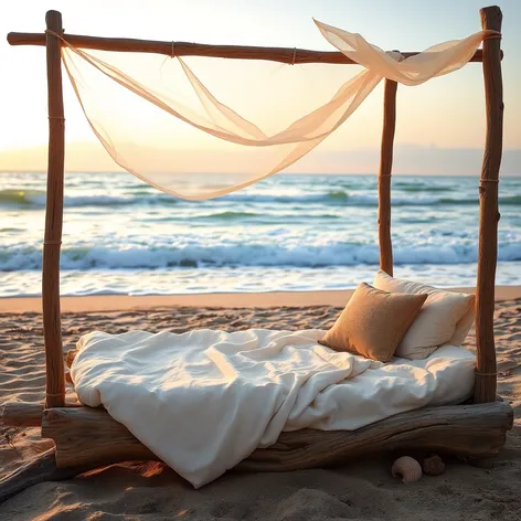 bed in the beach