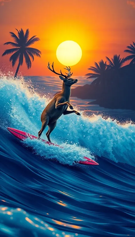 surfing deer