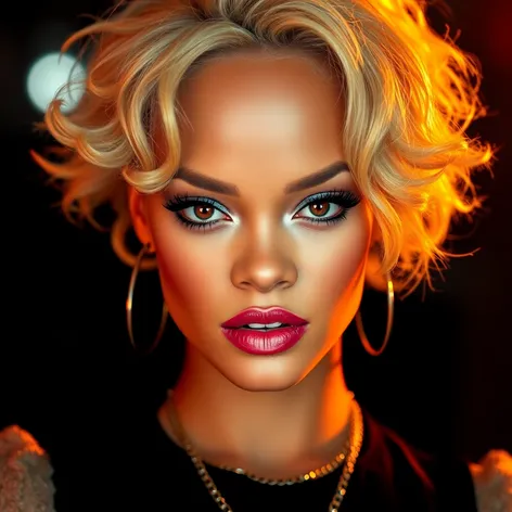 rihanna blonde short hair