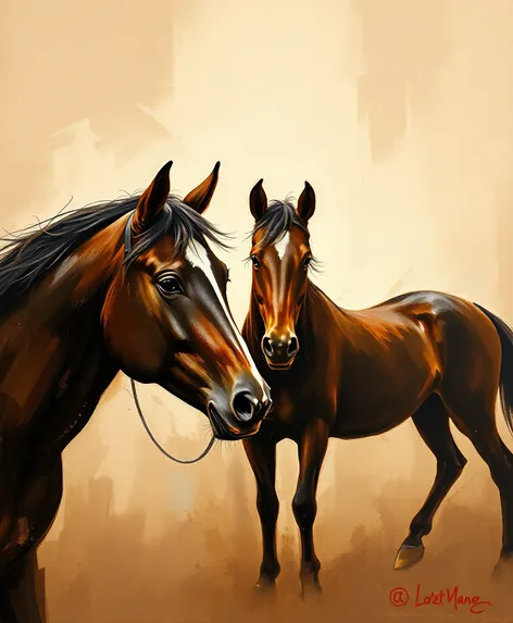 painted horses dark brown