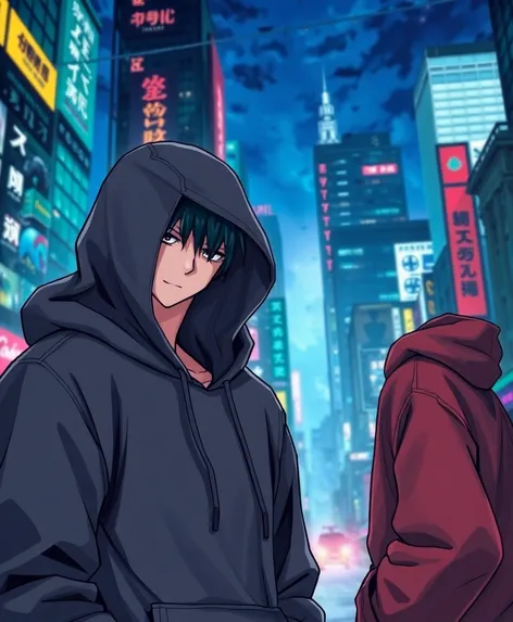 anime guys with hoodie