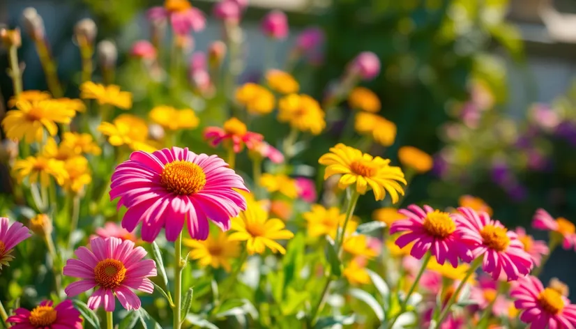 pink and yellow flowers