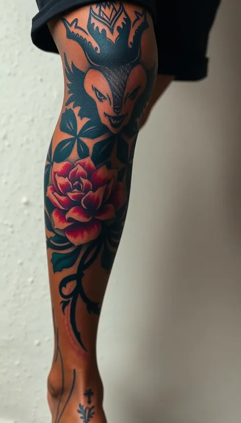 leg calf tattoo