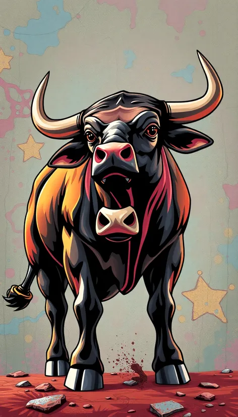 bucking bull colored vectors