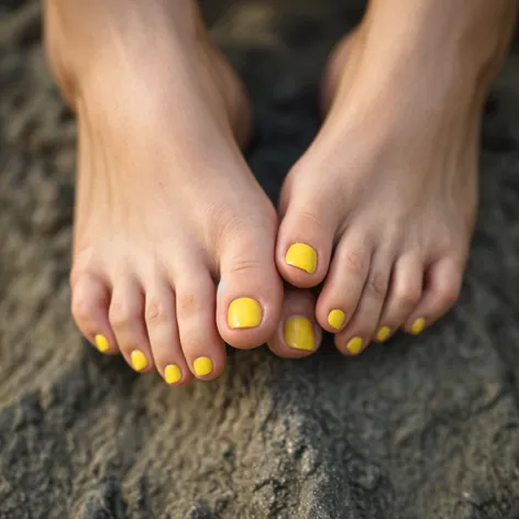 female feet yellow toe