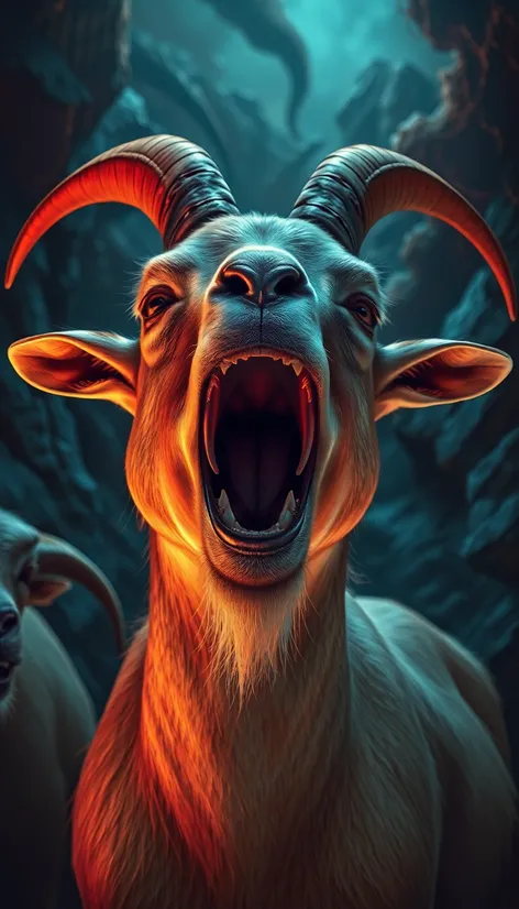 a goat screaming