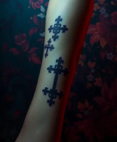 tattoo crosses on forearm