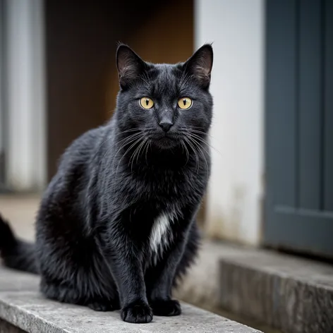 black cat with white