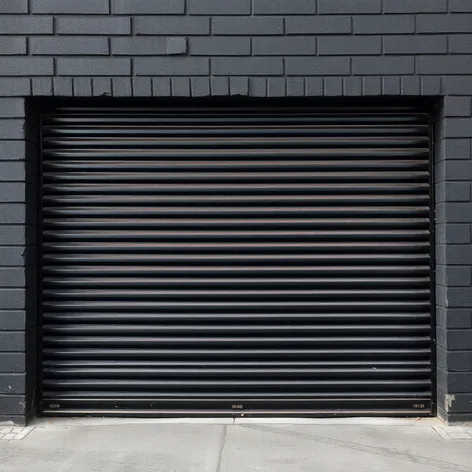 black garage door