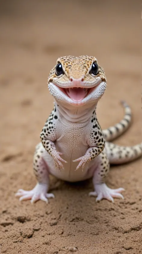 leopard gecko smiling