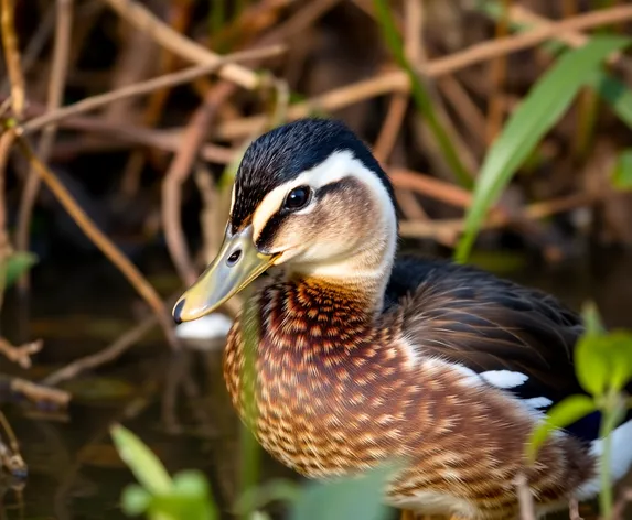 cute juvenile mallard duck