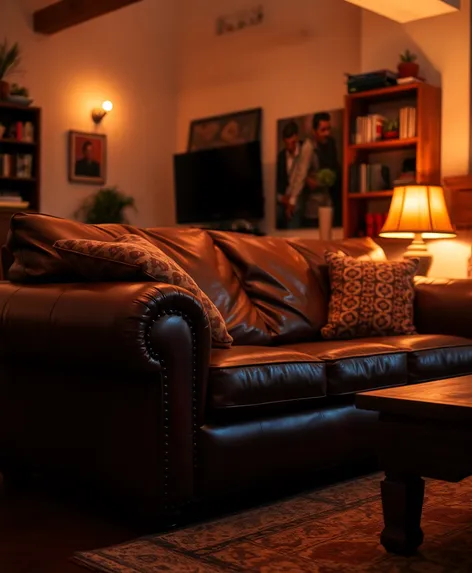 leather brown couch