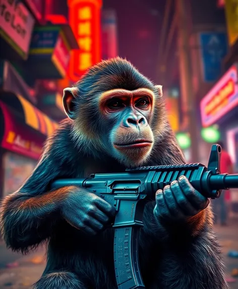 monkey with a ak