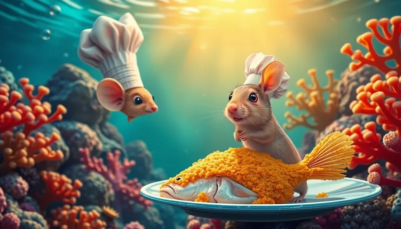 mouse and fried fish