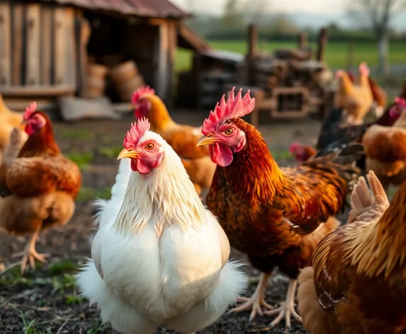 chickens with feathered feet