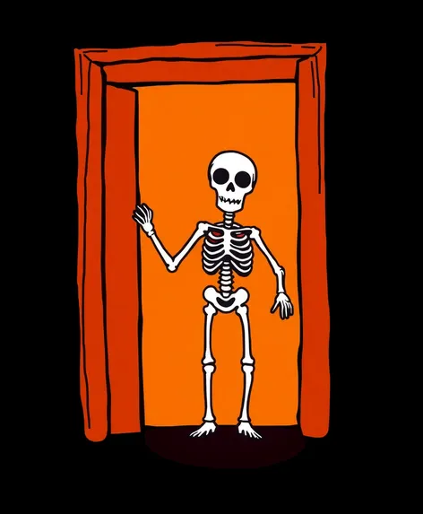 skeleton halloween door scary