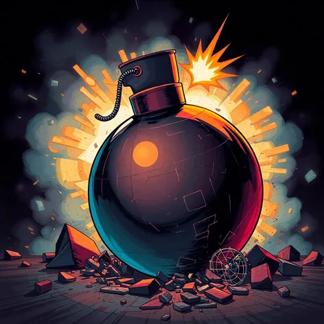 drawing of bomb