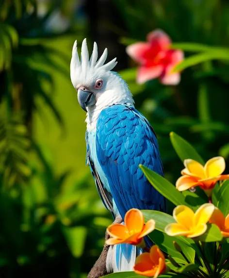 blue white cockatoo