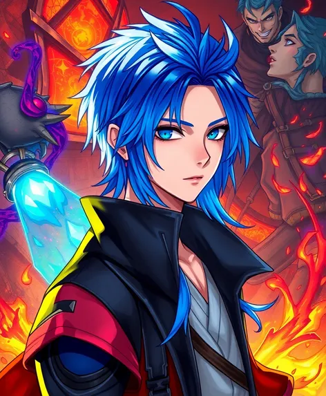 characters with blue hair