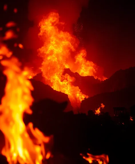 fiery landscape background